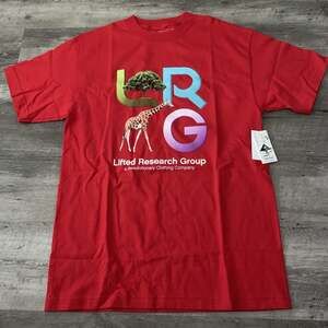 LRG Lifted Research Group Tee Men Medium Red Logo Y2K T-Shirt 100% Cotton NEW